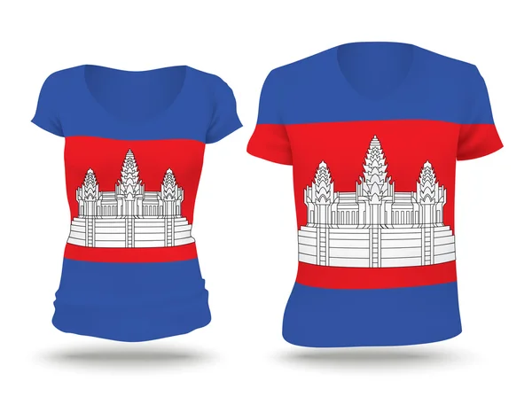 Flag shirt design of Cambodia — Wektor stockowy