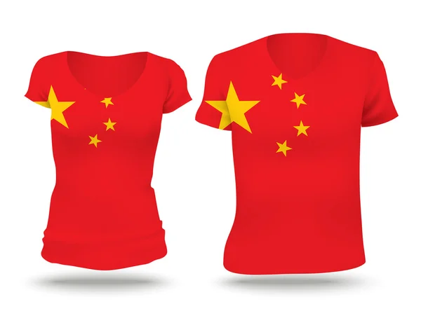 Projeto da camisa da bandeira de China — Vetor de Stock