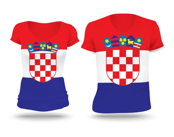 Diseño de camisa bandera de Croacia — Vector de stock