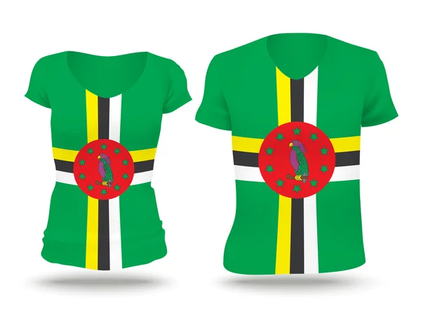 Diseño de camisa bandera de Dominica — Vector de stock