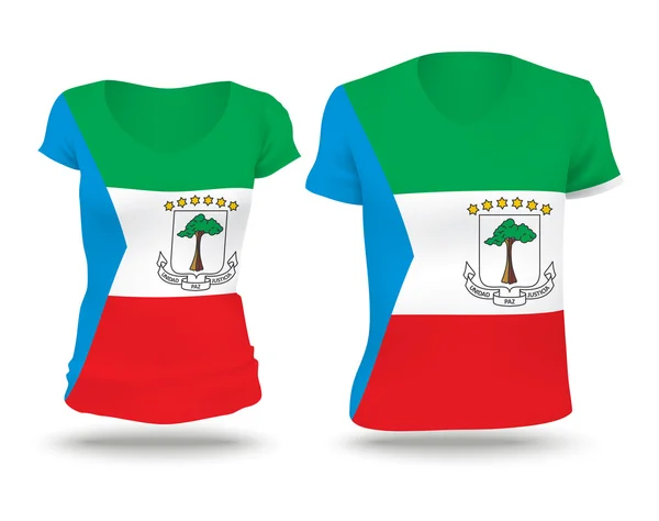 Flag shirt design of Equatorial Guinea — Stock vektor