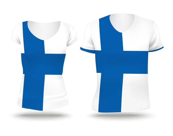 Desenho de camisa bandeira da Finlândia — Vetor de Stock