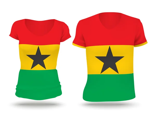 Flag shirt design of Ghana — ストックベクタ