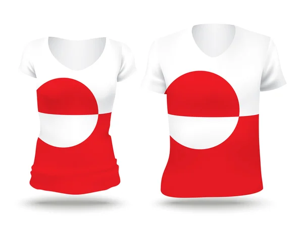 Flag shirt design of Greenland — ストックベクタ