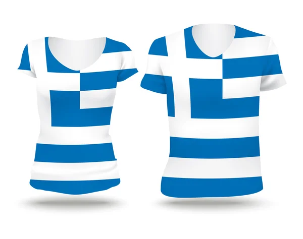 Bandiera disegno camicia della Grecia — Vettoriale Stock