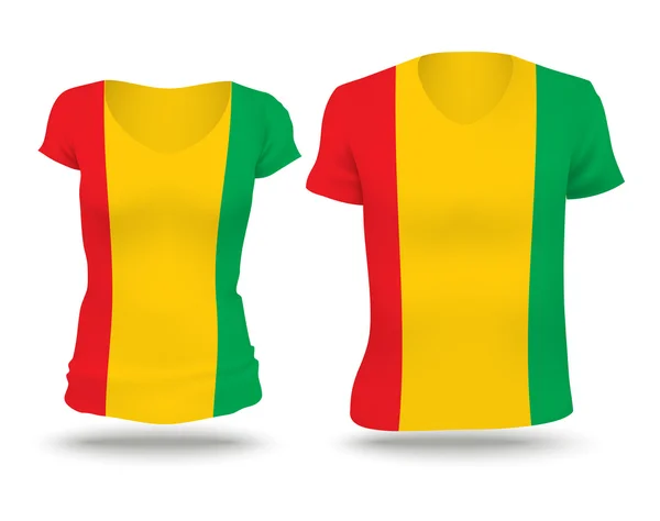 Flag shirt design of Guinea — ストックベクタ