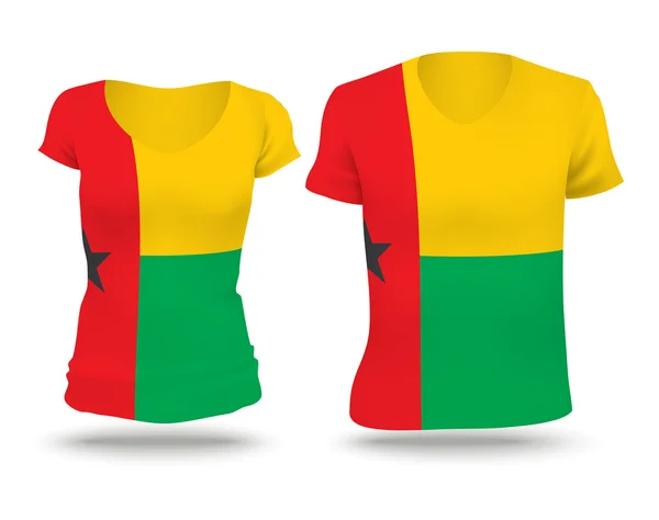 Flag shirt design of Guinea-Bissau — Stok Vektör