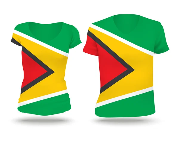 Bandiera disegno camicia della Guyana — Vettoriale Stock