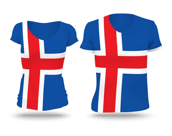 Desenho de camisa bandeira da Islândia — Vetor de Stock