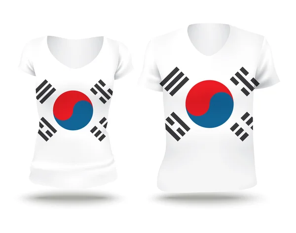 Diseño de camisa bandera de Corea del Sur — Vector de stock