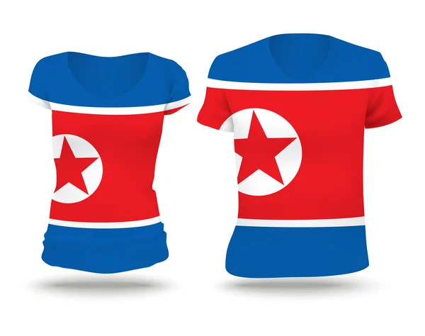 Projeto da camisa da bandeira de Coreia do Norte — Vetor de Stock