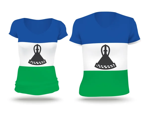 Flag shirt design of Lesotho — ストックベクタ