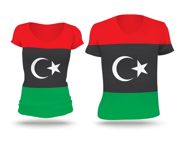 Bandiera disegno camicia della Libia — Vettoriale Stock