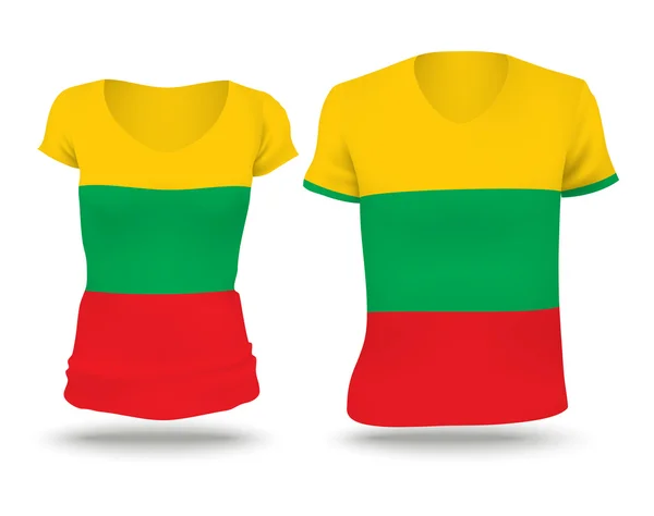 Flag shirt design of Lithuania — 스톡 벡터