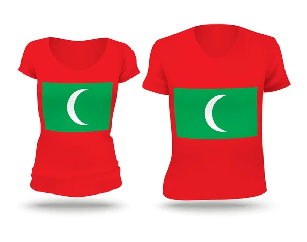 Bandiera disegno camicia delle Maldive — Vettoriale Stock