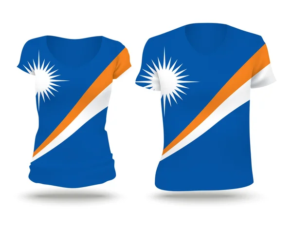 Bandiera disegno camicia delle Isole Marshall — Vettoriale Stock