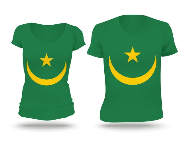 Bandiera disegno camicia della Mauritania — Vettoriale Stock