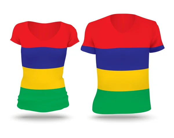Bandiera disegno camicia di Mauritius — Vettoriale Stock