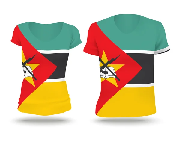 Flag shirt design of Mozambique — 图库矢量图片