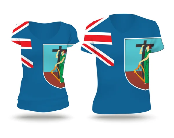 Diseño camiseta bandera de Montserrat — Vector de stock