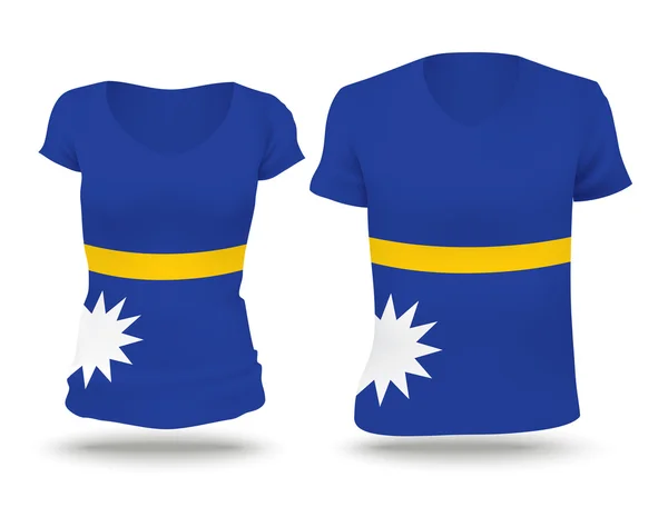 Flag shirt design of Nauru — ストックベクタ