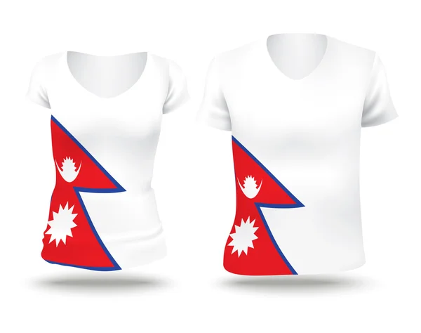 Diseño de camisa bandera de Nepal — Vector de stock