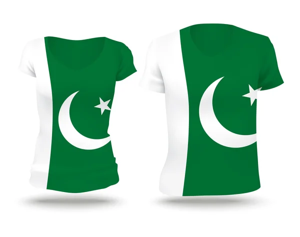 Progettazione della camicia della bandiera del Pakistan — Vettoriale Stock