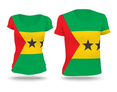 Flag shirt design of Sao Tome and Principe