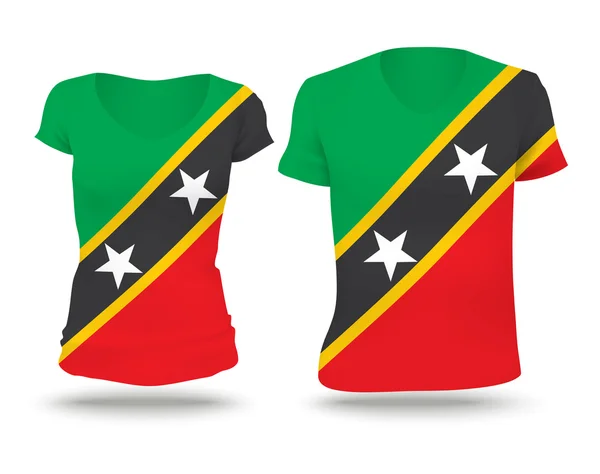 Bandiera disegno camicia di Saint Kitts e Nevis — Vettoriale Stock