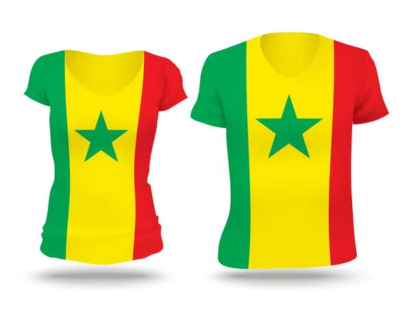 Flag shirt design of Senegal — ストックベクタ