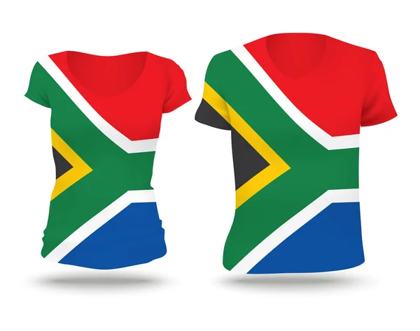 Flag shirt design of South Africa — Stok Vektör