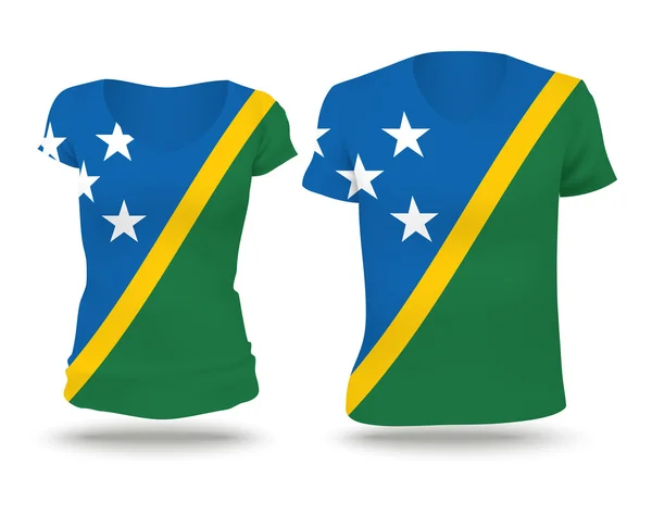 Bandiera disegno camicia delle Isole Salomone — Vettoriale Stock