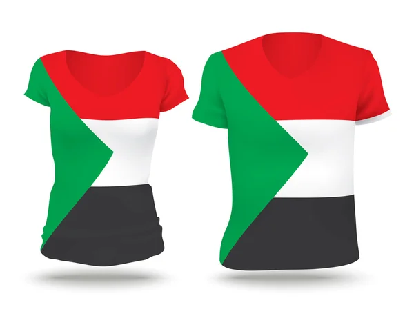 Flag shirt design of Sudan — Stok Vektör