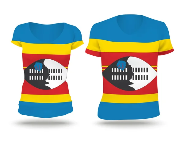 Flag shirt design of Swaziland — ストックベクタ