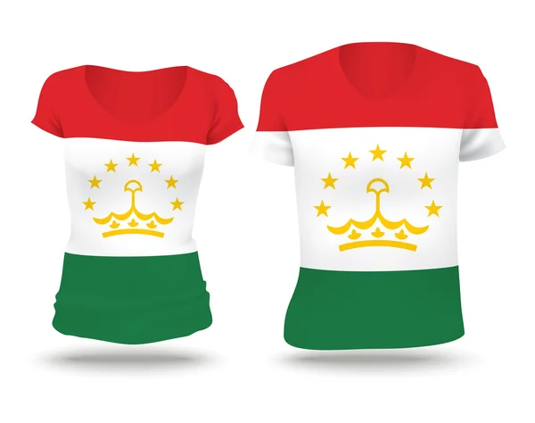 Design della camicia bandiera del Tagikistan — Vettoriale Stock