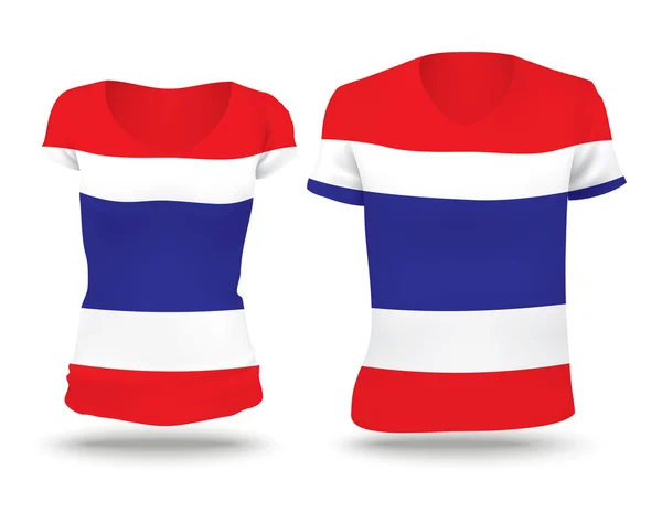 Diseño de camisa bandera de Tailandia — Vector de stock