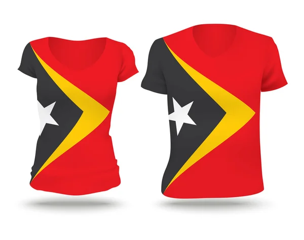 Bandiera design della camicia di Timor Est — Vettoriale Stock