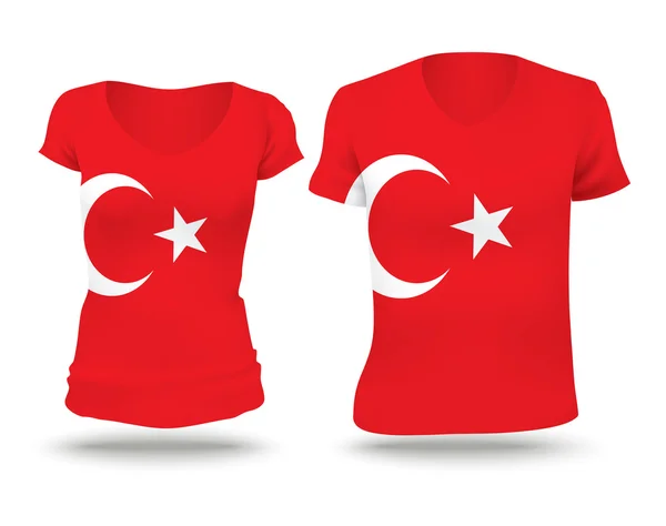 Desain kaos bendera Turki - Stok Vektor