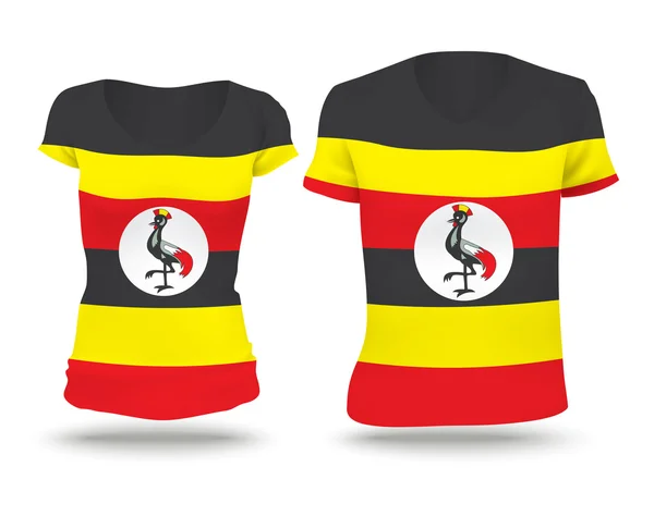 Flag shirt design of Uganda — Stockvector