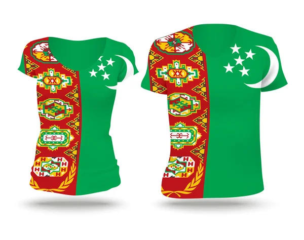 Bandiera disegno camicia del Turkmenistan — Vettoriale Stock