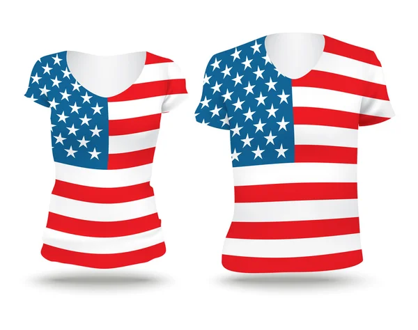 Diseño de camisa de bandera de Estados Unidos de América — Vector de stock