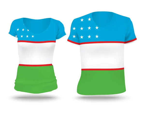 Diseño de camisa bandera de Uzbekistán — Vector de stock