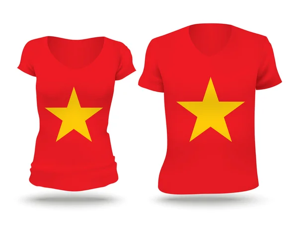Flaggenhemd-Design von Vietnam — Stockvektor