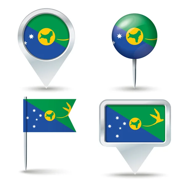 Mapa pinos com bandeira de Christmas Island —  Vetores de Stock