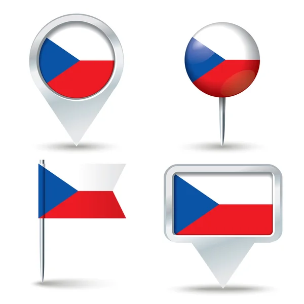 Gombostű, a Cseh Köztársaság zászlaja — Stock Vector