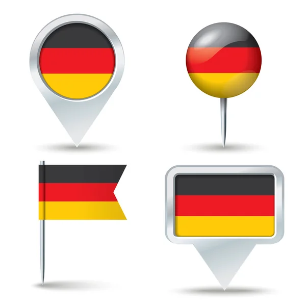 Broches de carte avec drapeau de l'Allemagne — Image vectorielle