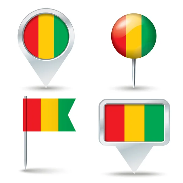Anstecknadeln mit der Flagge von Guinea — Stockvektor