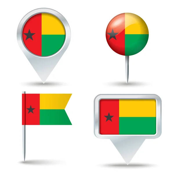 Špendlíky s Vlajka Guineje-Bissau — Stockový vektor