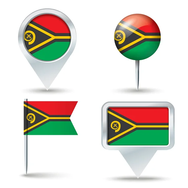 Karta pins med flagga Vanuatu — Stock vektor