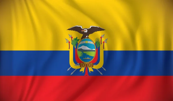 厄瓜多尔的旗子 — 图库矢量图片